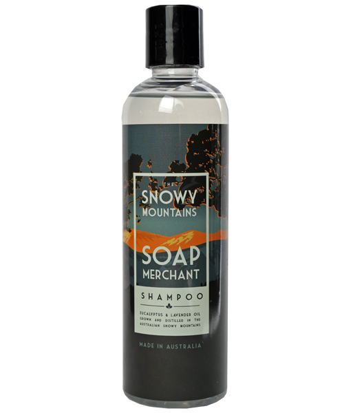 snowy mountains soap merchant shampoo bottle