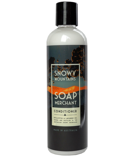 bottle of snowy mountains soap merchant conditioner