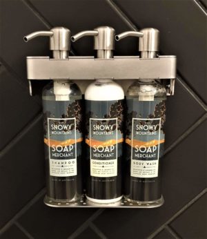 Hotel Soap Dispenser - 3/2/1 bottle - silver - The Snowy Mountains Soap Merchant