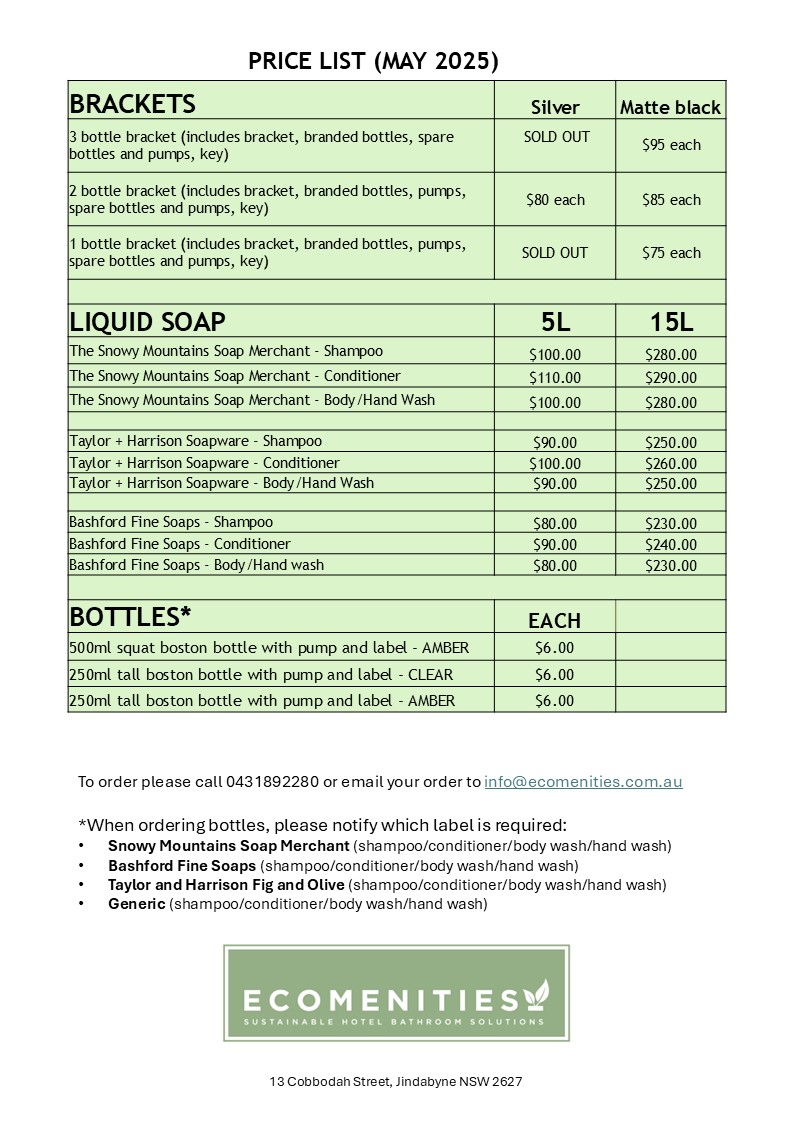 Price List May 2025